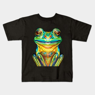 Froggy Animal Spirit (11.2) - Trippy Psychedelic Frog Kids T-Shirt